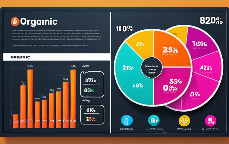 ** A vibrant social media infographic with charts and icons illustrating organic reach growth, highlighting engagement with surveys and quizzes.

**